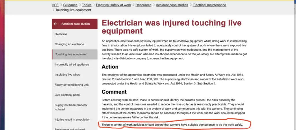 Apprentice electrician was injured and the employer fined £30,000