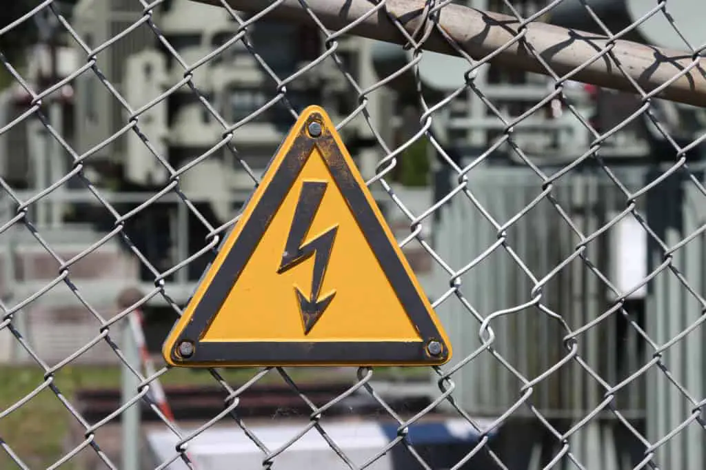 Sign warning of the danger of electric shock