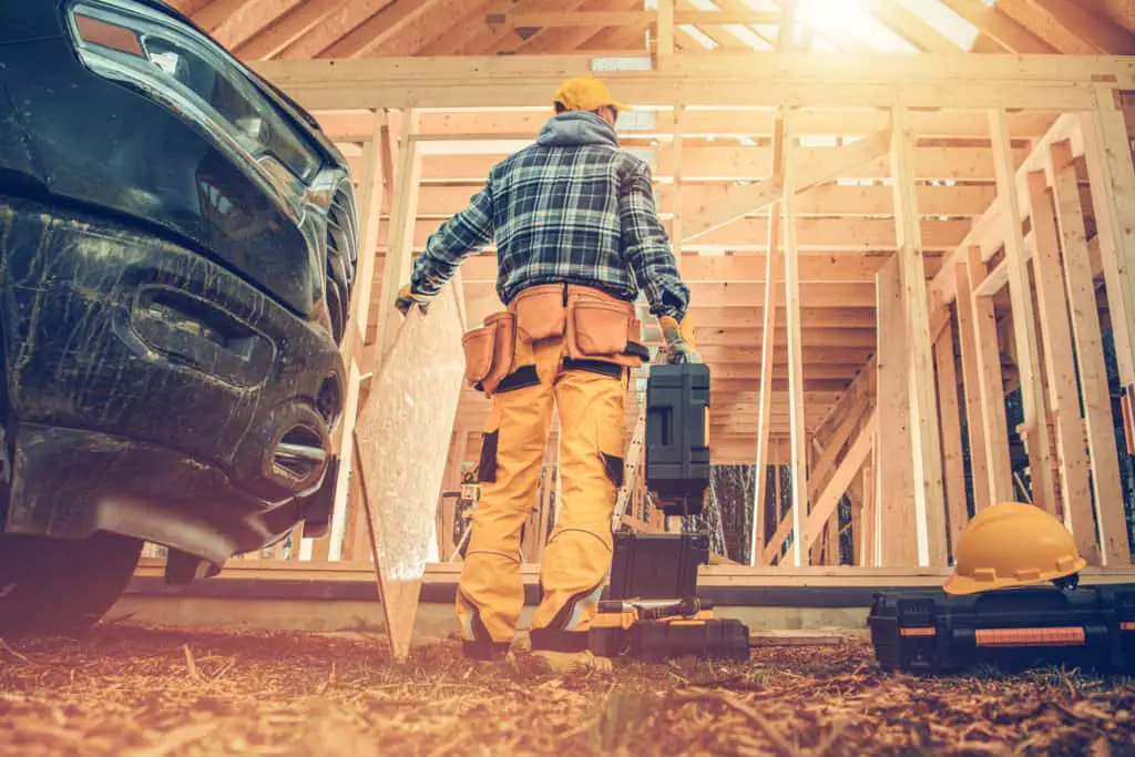 Blue-Collar electrician entering site for the day