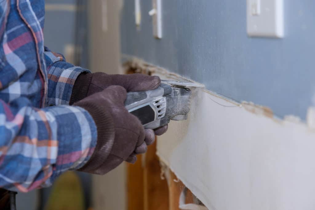 Removing plasterboard for rewire