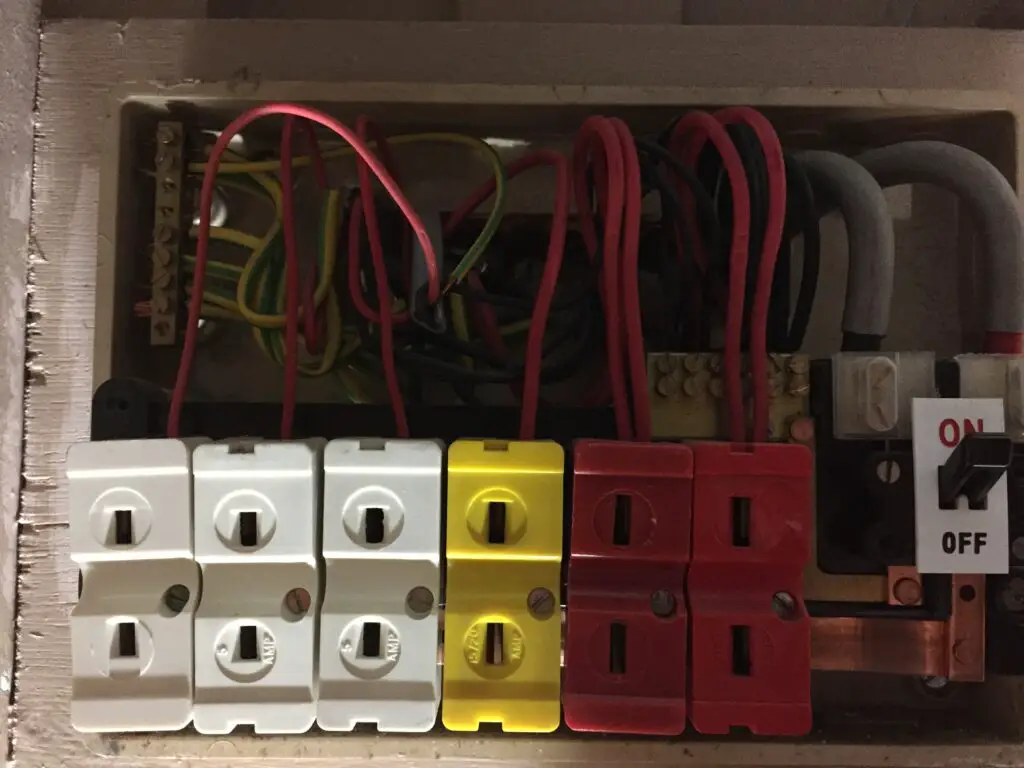 Older houses can have equally old fuse boards like this one I was asked to test.