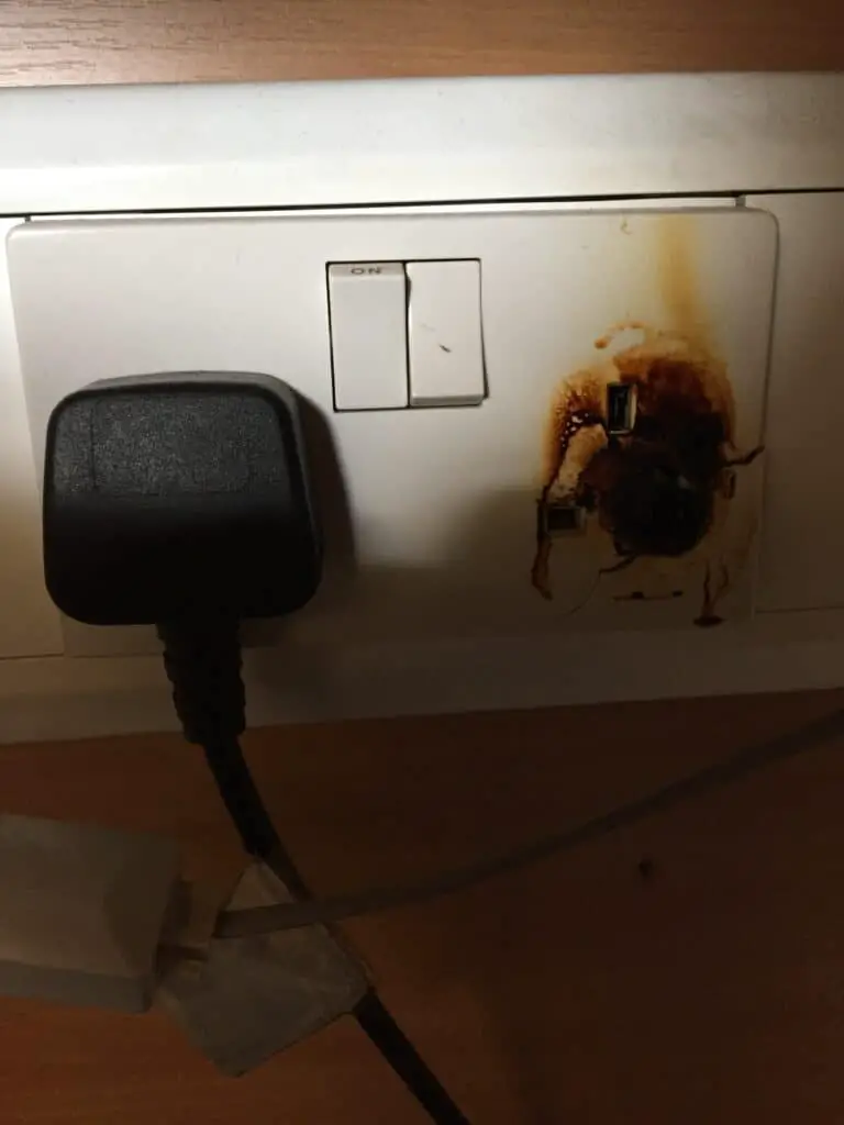 A very dangerous socket discovered during an EICR of a commercial premises.