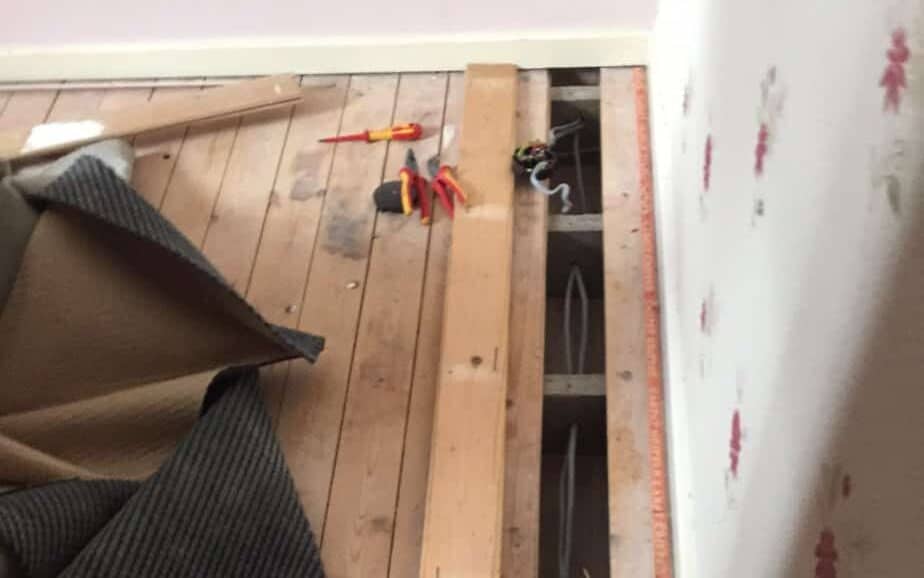 House rewires are disruptive with floorboards lifted to access the cables below