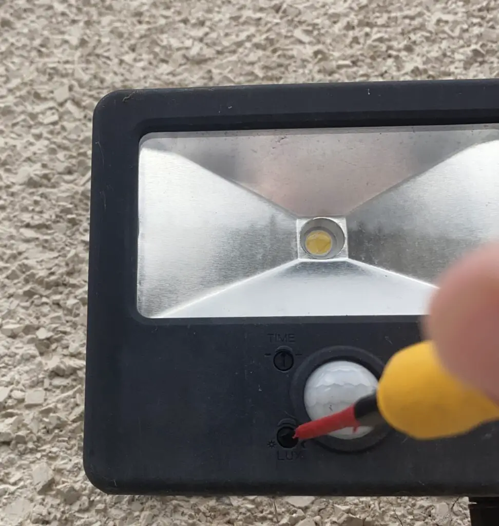 Adjusting the light levels that a motion sensor will trigger under.